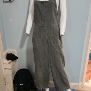 RVCA Olive Green Corduroy Strapless Jumpsuit
